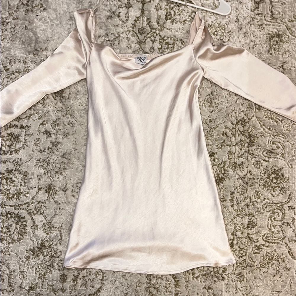 Princess Polly Champagne Off-Shoulder Dress